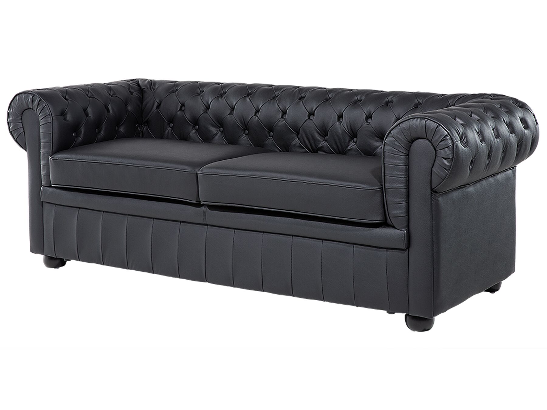 Sofa Leder schwarz CHESTERFIELD | Möbel, Lampen ...