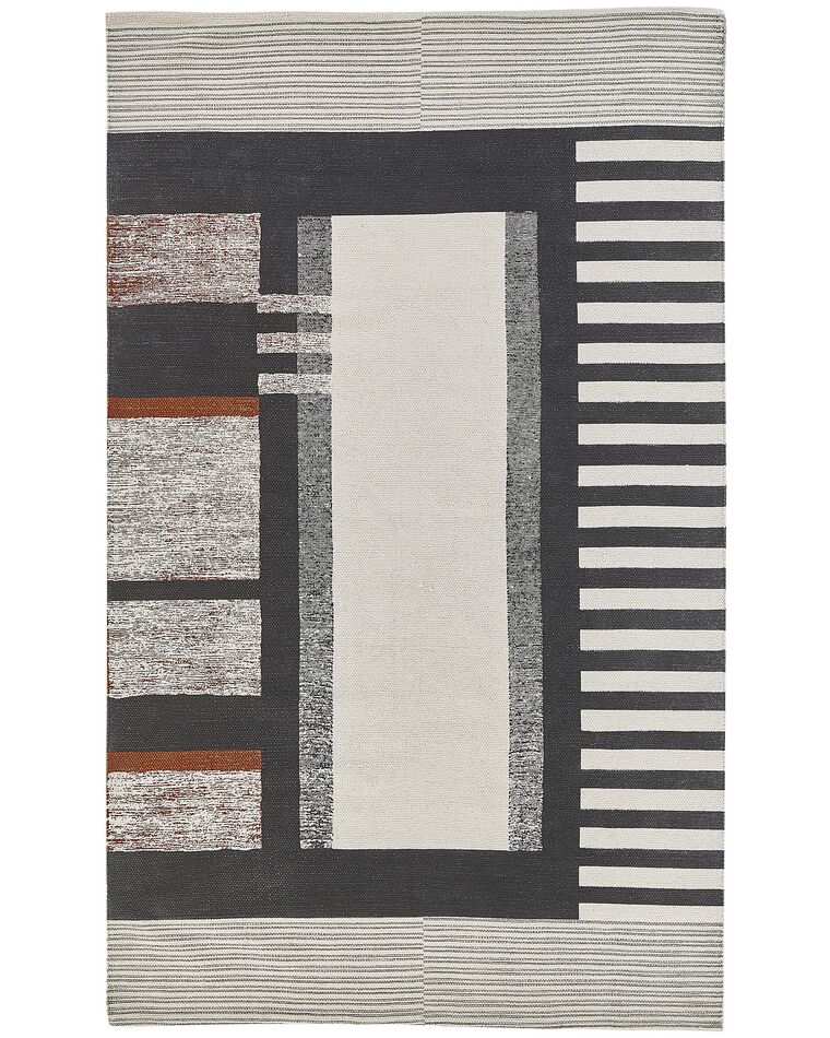 Teppich Baumwolle mehrfarbig 140 x 200 cm abstraktes Muster Kurzflor KAKINADA_817061