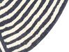 Teppich Wolle weiß / graphitgrau 140 x 200 cm Streifenmuster Kurzflor KWETA_866862