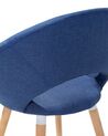 Conjunto de 2 sillas de comedor de poliéster azul marino/madera clara ROSLYN_696324