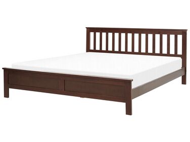 Dřevěná postel 180 x 200 cm tmavé dřevo MAYENNE