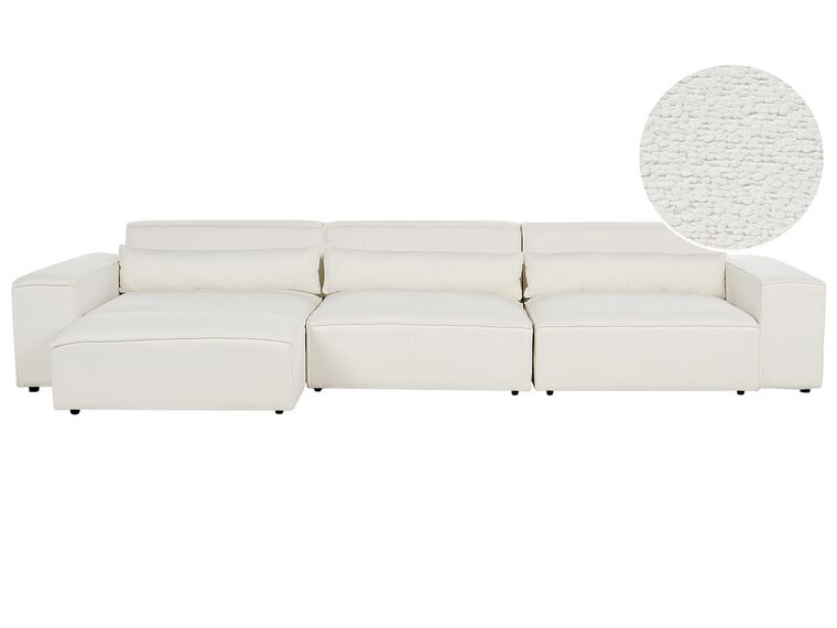 3 Seater Modular Boucle Sofa with Ottoman White HELLNAR_911258