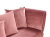 Chaise-longue à direita com arrumação em veludo rosa MERI II_914308