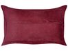 Set of 2 Corduroy Cushions 47 x 27 cm Burgundy ZINNIA_855295