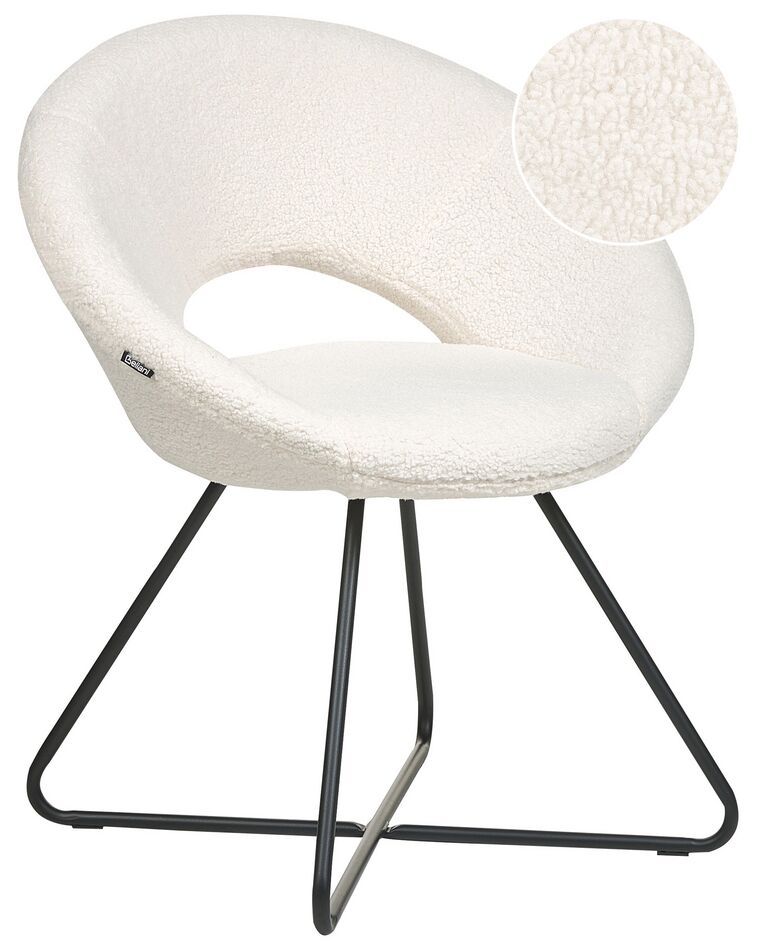 Boucle Accent Chair Off-White RACHEL_884756