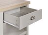 Mesa de noche 1 cajón gris claro/madera clara/plateado 45 x 40 cm CLIO_812277