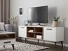 Móvel de TV com 2 portas e 4 prateleiras em madeira branca e escura ALLOA_713141