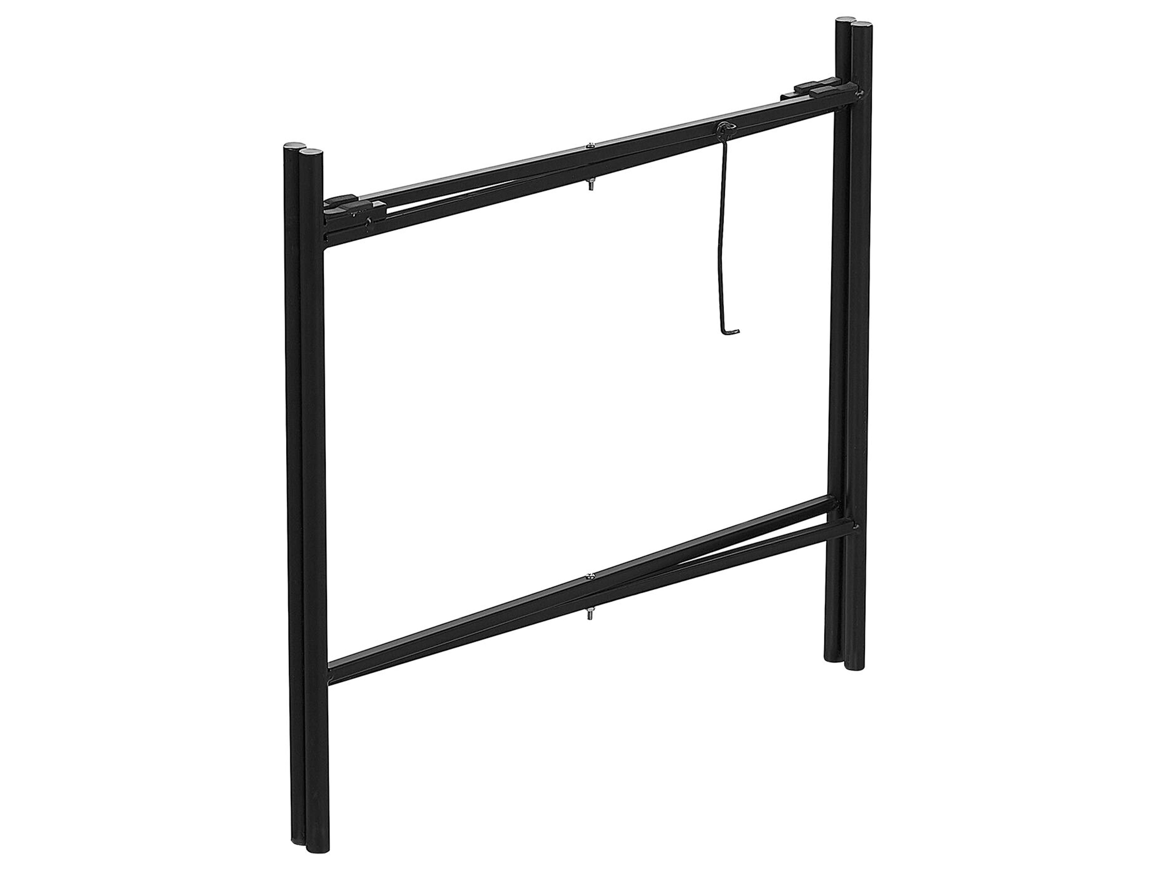 Tray Side Table Black with Light Rattan VIENNA Beliani.co.uk