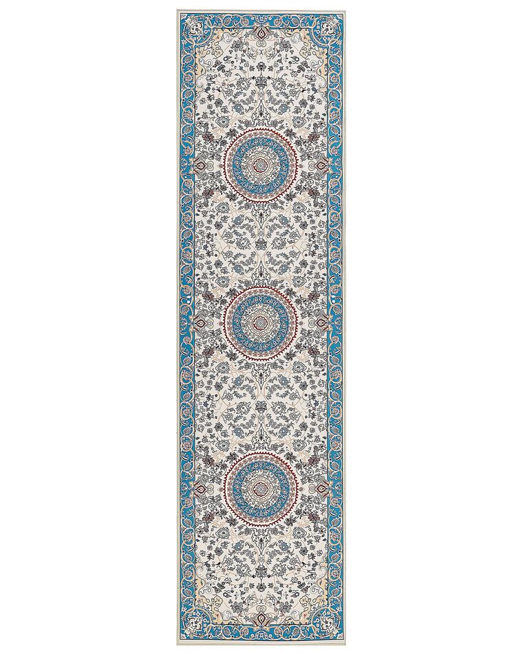 Bézs és kék szőnyeg 80 x 300 cm GORDES_886635