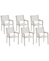 Set of 6 Garden Chairs White GROSSETO_724735