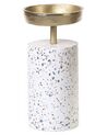 Kerzenständer Aluminium gold / weiß Terrazzo Optik 2er Set KAENGAN_849135