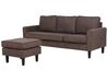 3 Seater Fabric Sofa with Ottoman Brown AVESTA_741912
