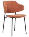 Set of 2 Fabric Dining Chairs Orange KENAI_874480