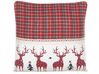 Set of 2 Cotton Cushions Reindeer Pattern 45 x 45 cm Red ROBBIE_814140