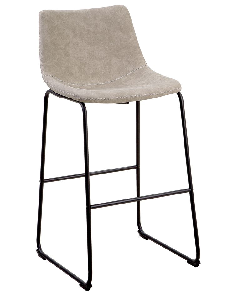 Lot de 2 chaises de bar en tissu beige FRANKS Beliani.fr