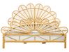 Ratanová pávia posteľ 180 x 200 cm svetlé drevo FLORENTINE_868937