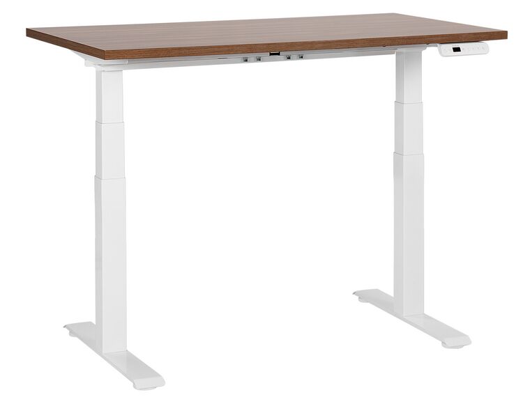 Sötétbarna és fehér elektromosan állítható íróasztal 120 x 72 cm DESTINES_899307