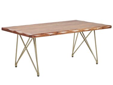 Table basse en bois clair avec pieds dorés RALEY