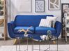 Velvet 2-Seater Sofa Cover Blue BERNES_792919