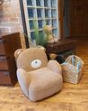 Børnelænestol med bamse i imiteret pels brun BOO_915661