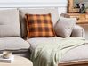 Fringed Cushion Chequered Pattern 45 x 45 cm Orange BARJA_902658