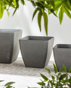 Kukkaruukku kiviseos harmaa 42 x 42 x 42 cm ZELI Kukkaruukku kiviseos harmaa 42 x 42 x 42 cm ZELI