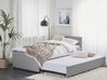 Fabric EU Single Trundle Bed Light Grey MARMANDE_759983