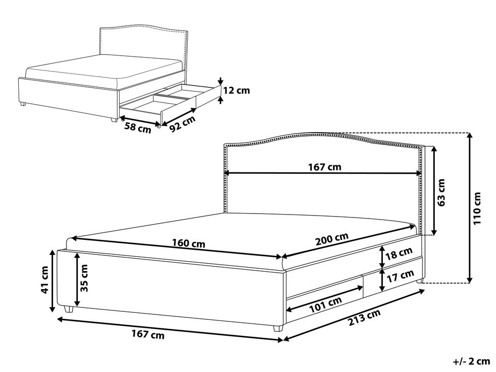 White King Size Bed With Storage / Modern European White Gloss King