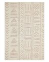 Teppich Baumwolle beige / rosa 140 x 200 cm geometrisches Muster Kurzflor EDIRNE_839288
