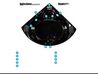 Whirlpool Badewanne schwarz Eckmodell mit LED 205  x 150 cm SENADO _781369