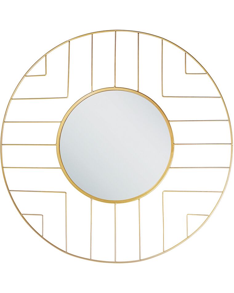 Round Metal Wall Mirror ø 60 cm Gold HESDIN_904347