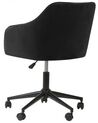 Krzesło biurowe regulowane welurowe czarne VENICE_732371