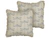 Set of 2 Cotton Cushions Dragonfly Motif 45 x 45 cm Beige CORNALES_892892