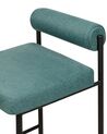 Conjunto de 2 sillas de bar de tela verde azulado AMAYA_885339