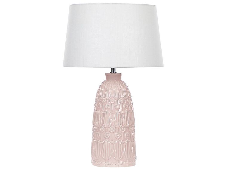 Keramická stolní lampa růžová ZARIMA_822394