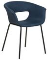 Conjunto de 2 sillas de comedor de tela azul oscuro ELMA_884625