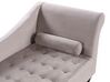 Right Hand Velvet Chaise Lounge with Storage Taupe PESSAC_881736