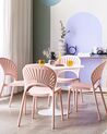 Set of 4 Plastic Dining Chairs Pink OSTIA_825363