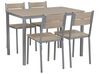 Spisegruppe bord og 4 stoler lysebrun/grå BLUMBERG_785950