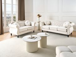 Sohvasetti samettinen beige SKIEN Sohvasetti samettinen beige SKIEN