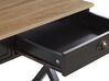 Schreibtisch schwarz / heller Holzfarbton 103 x 50 cm 2 Schubladen EKART_785261