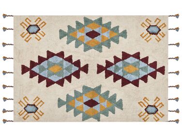 Teppich Baumwolle mehrfarbig 160 x 230 cm geometrisches Muster DUZCE