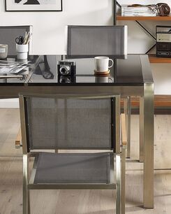 Puutarhatuoli kangas harmaa 2 kpl GROSSETO