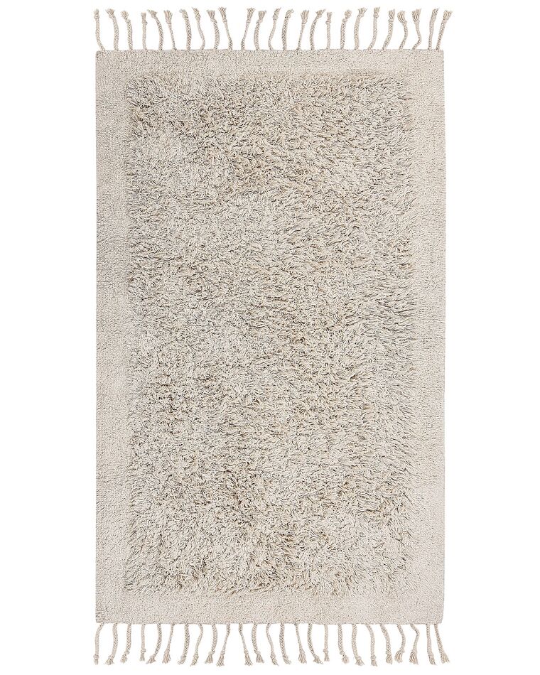 Tapete De Algod o Creme 80 X 150 Cm BITLIS Beliani pt tapete-de-algod-o-creme-80-x-150-cm-bitlis-beliani-pt
