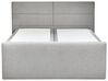 Łóżko kontynentalne z pojemnikami 180 x 200 cm jasnoszare ARISTOCRAT_873727