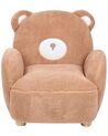 Børnelænestol med bamse i imiteret pels brun BOO_886953