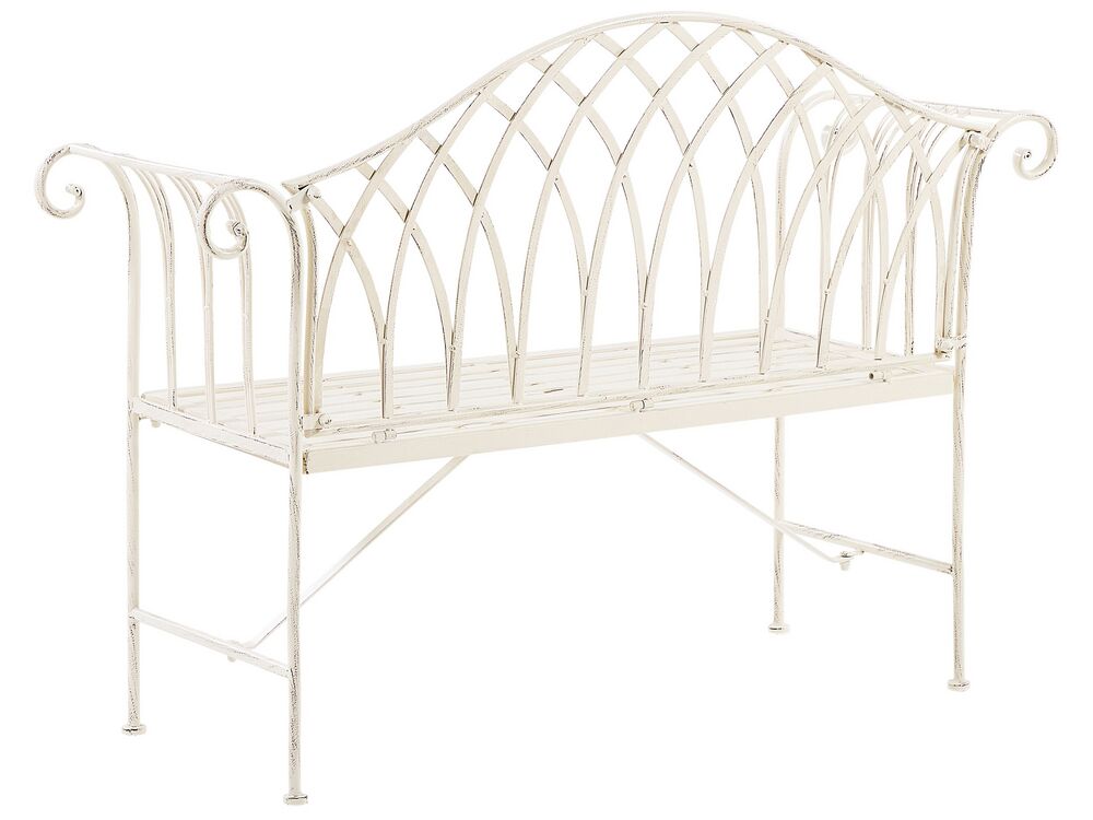 Gartenbank Metall weiß 130 cm MILAZZO Beliani.de