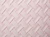 Set of 2 Faux Suede Cushions Lattice Weave 45 x 45 cm Pink TITHONIA_770210