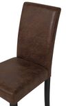 Set of 2 Faux Leather Dining Chairs Brown BROADWAY _756127