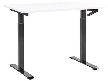 Schreibtisch weiß / schwarz 120 x 72 cm manuell höhenverstellbar DESTINES